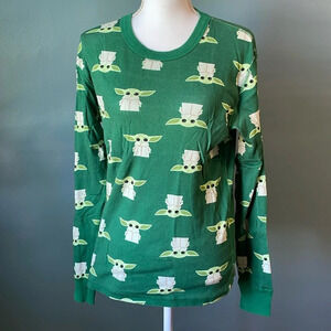 Hanna Andersson Green Pajama Top with Baby Yoda Print